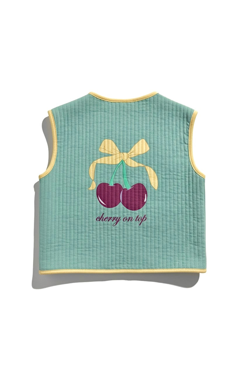 Cherry Kapitone Yelek Mint