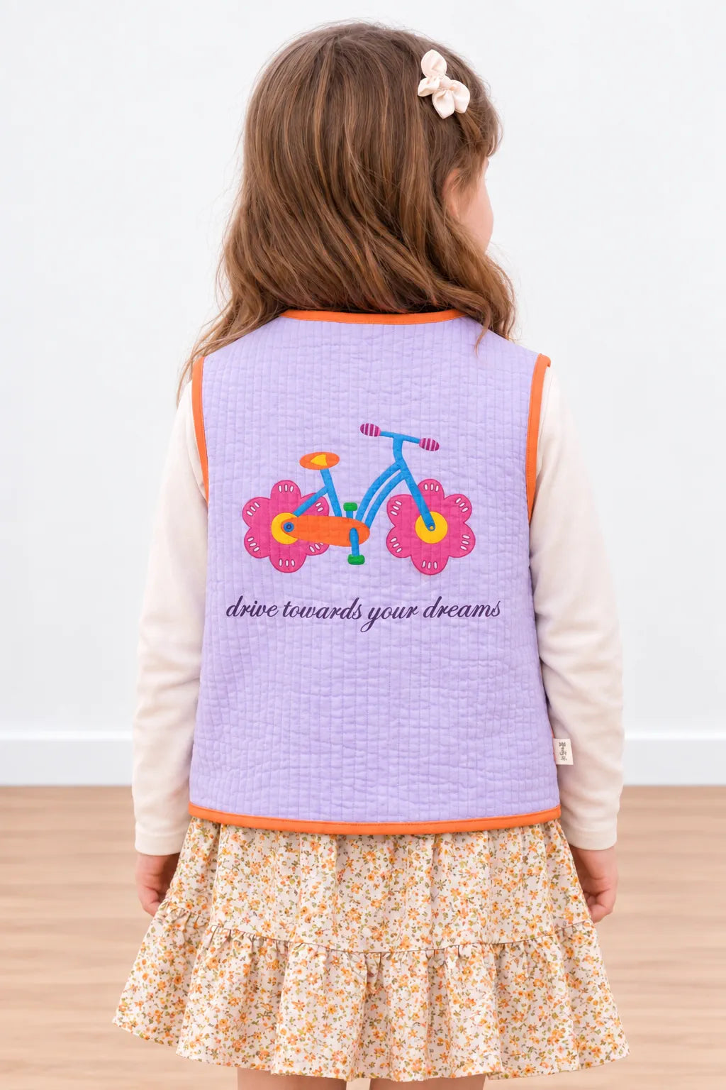 Dreams Kapitone Yelek Floral Lila