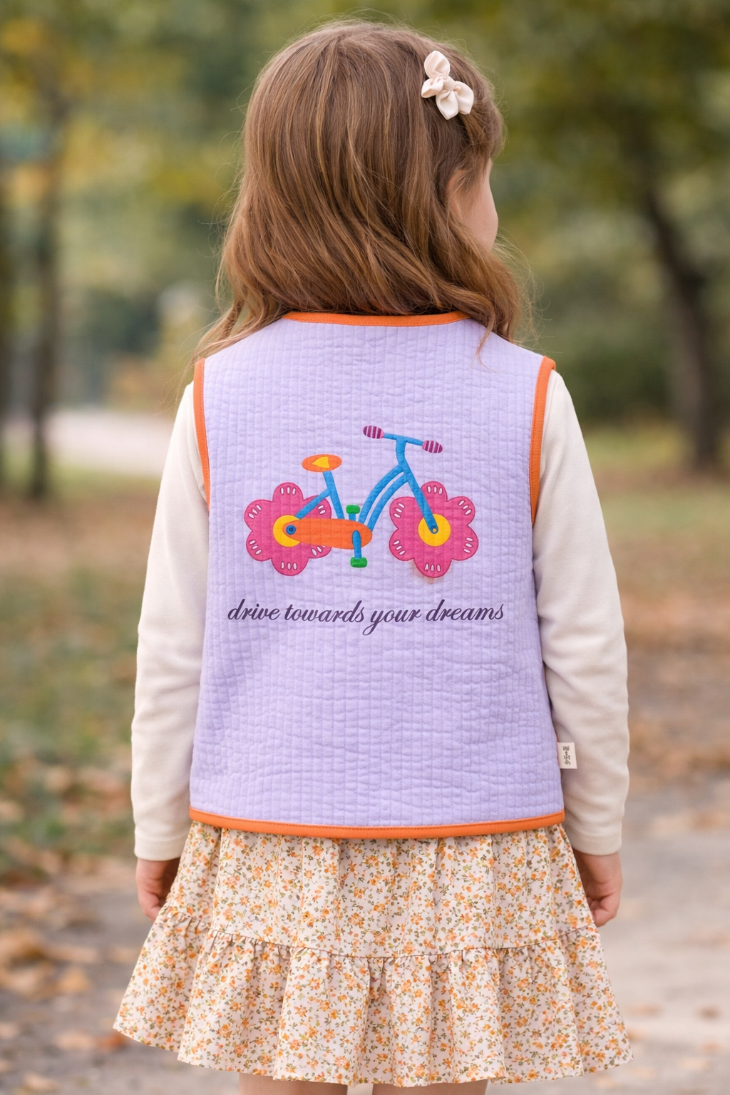 Dreams Kapitone Yelek Floral Lila