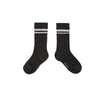 Gerippte mittelgroße Socken – Dunkelgrau (weiße Streifen)