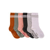 Gerippte mittelgroße Socken – Dunkelgrau (weiße Streifen)