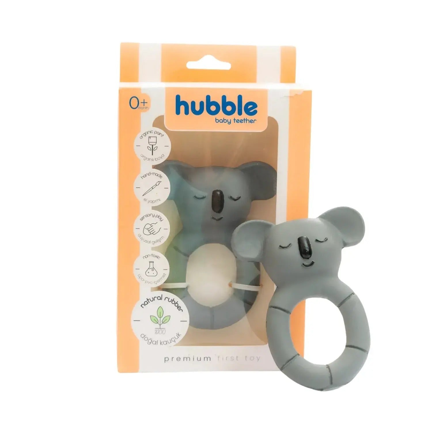 Hubble - Doğal Bebek Diş Kaşıyıcı Ve Oyuncağı Koala Halkalı