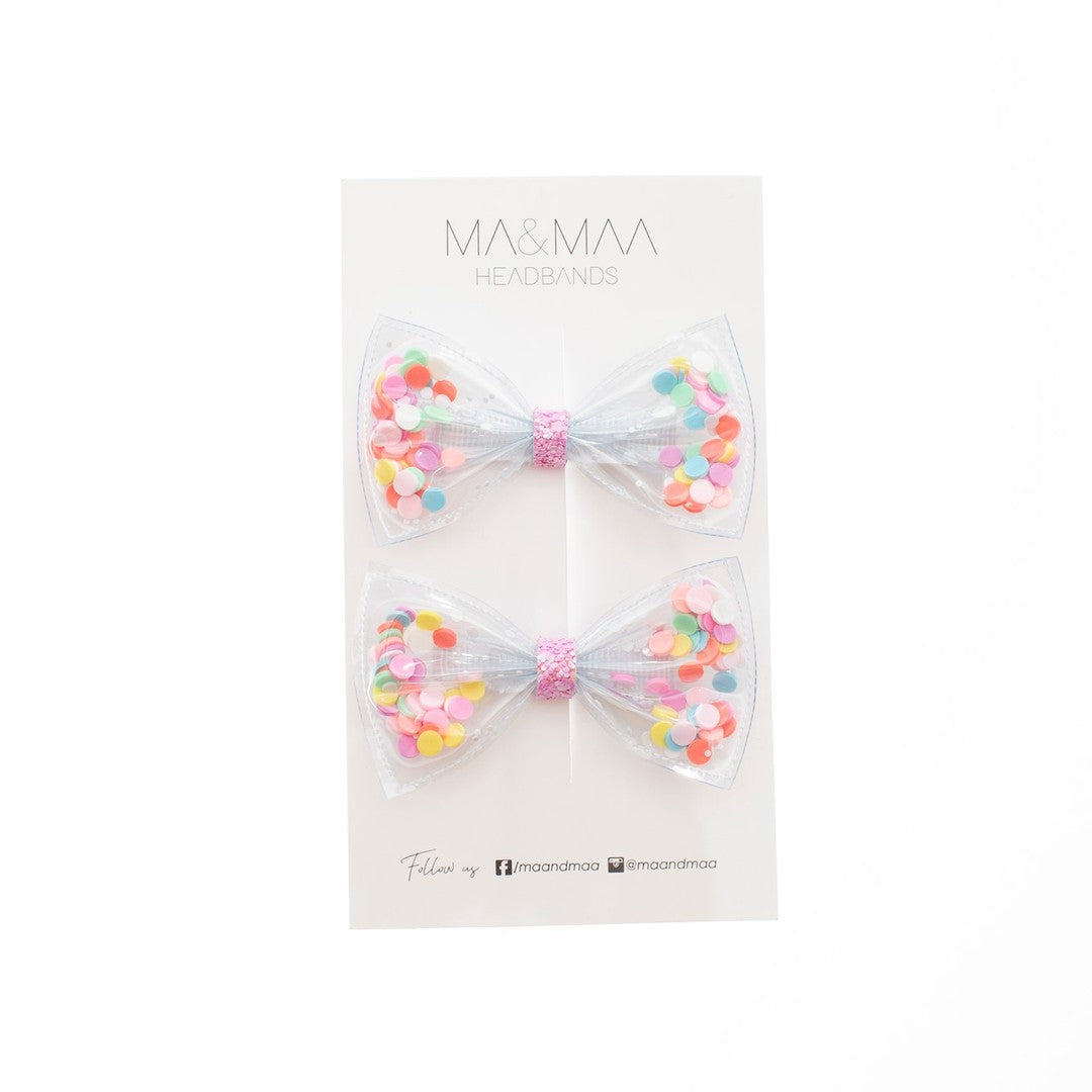 Ma & Maa Confetti Mini Şeffaf Fiyonk Set