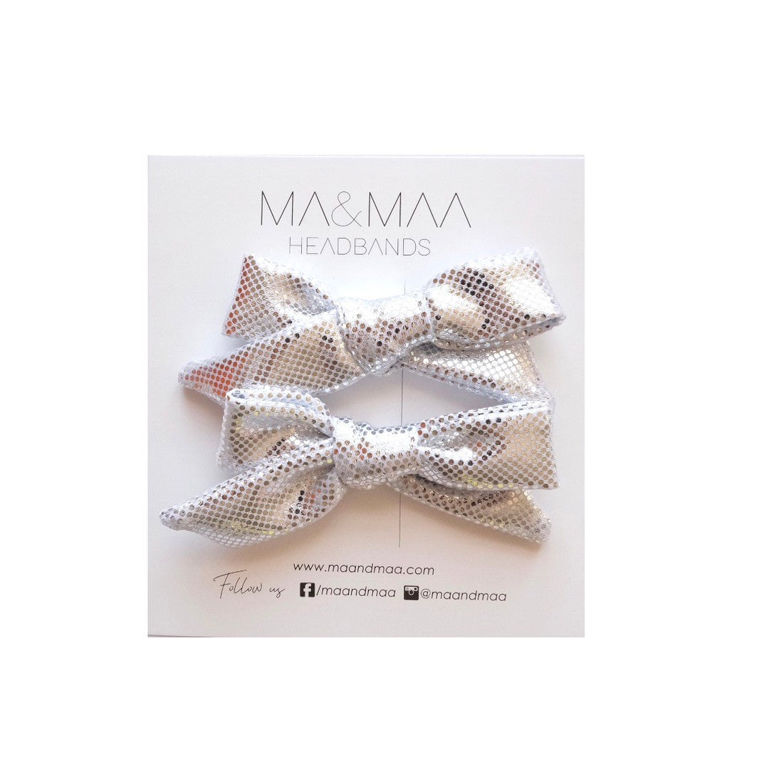 Ma &amp; Maa Silver Mermaid Beach Mini Elastic Buckle 