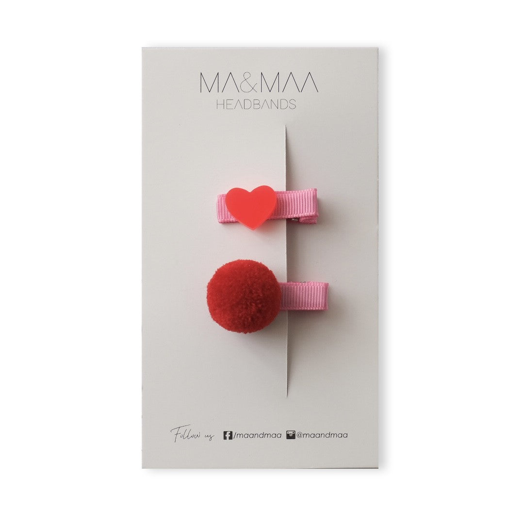 Ma & Maa - Heart Mini Clips Set