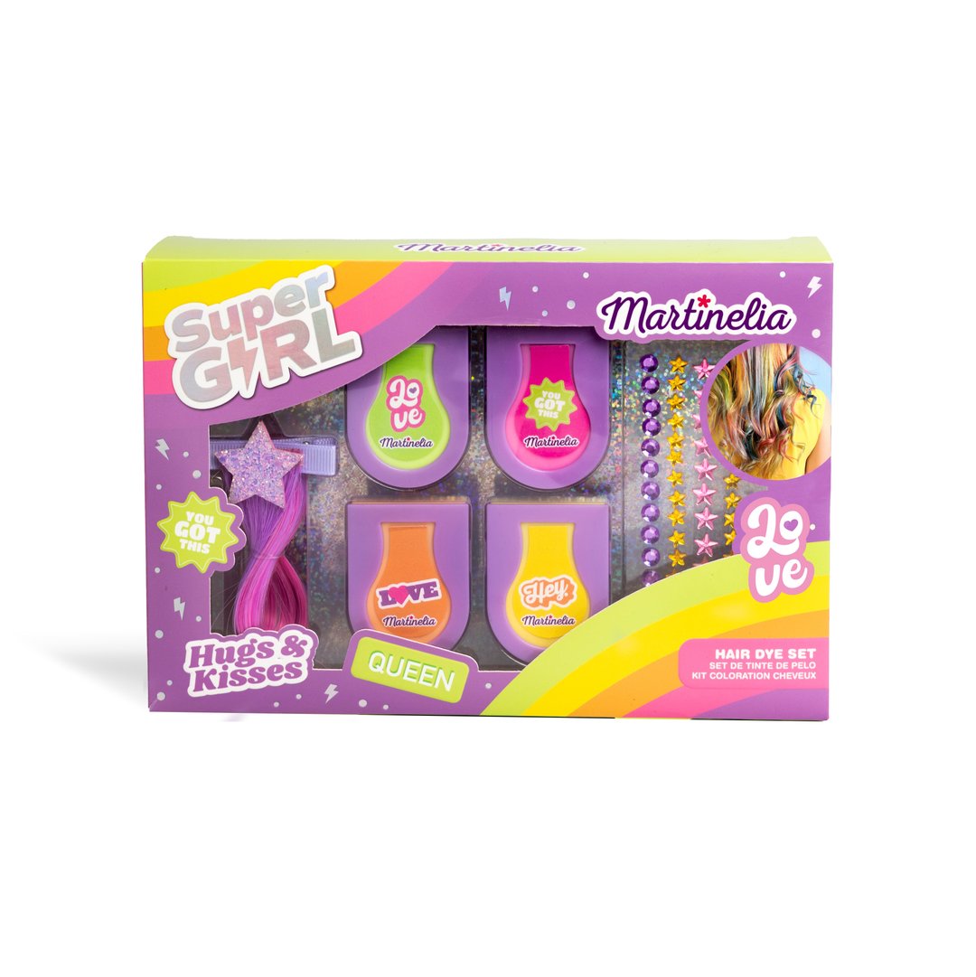 Martinelia Super Girl Kız Çocuk Saç Tebeşiri ve Saç Tasarım Seti