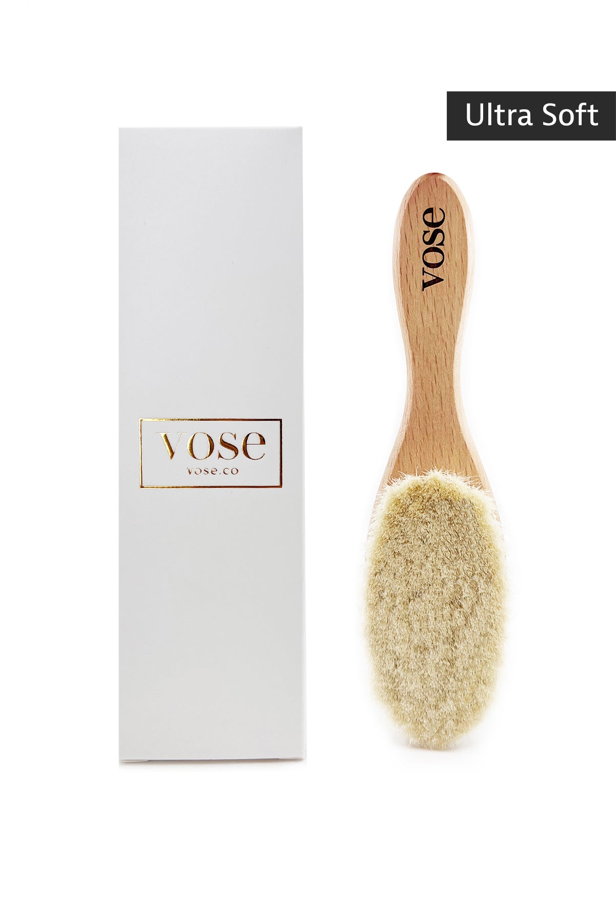 Vose Wooden Soft Baby Hair Brush 0 Months + (Goat Hair)