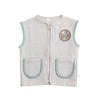 Quilted Vest with Contrast Piping 