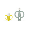 Matchstick Monkey Banana-Silikon Diş Kaşıyıcı Hediye Seti / Mint yesili