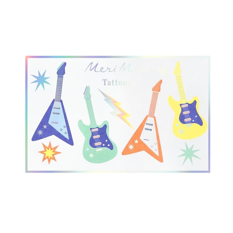 Meri Meri - Elektro Gitar Geçici Dövmeler - 2 Sayfa