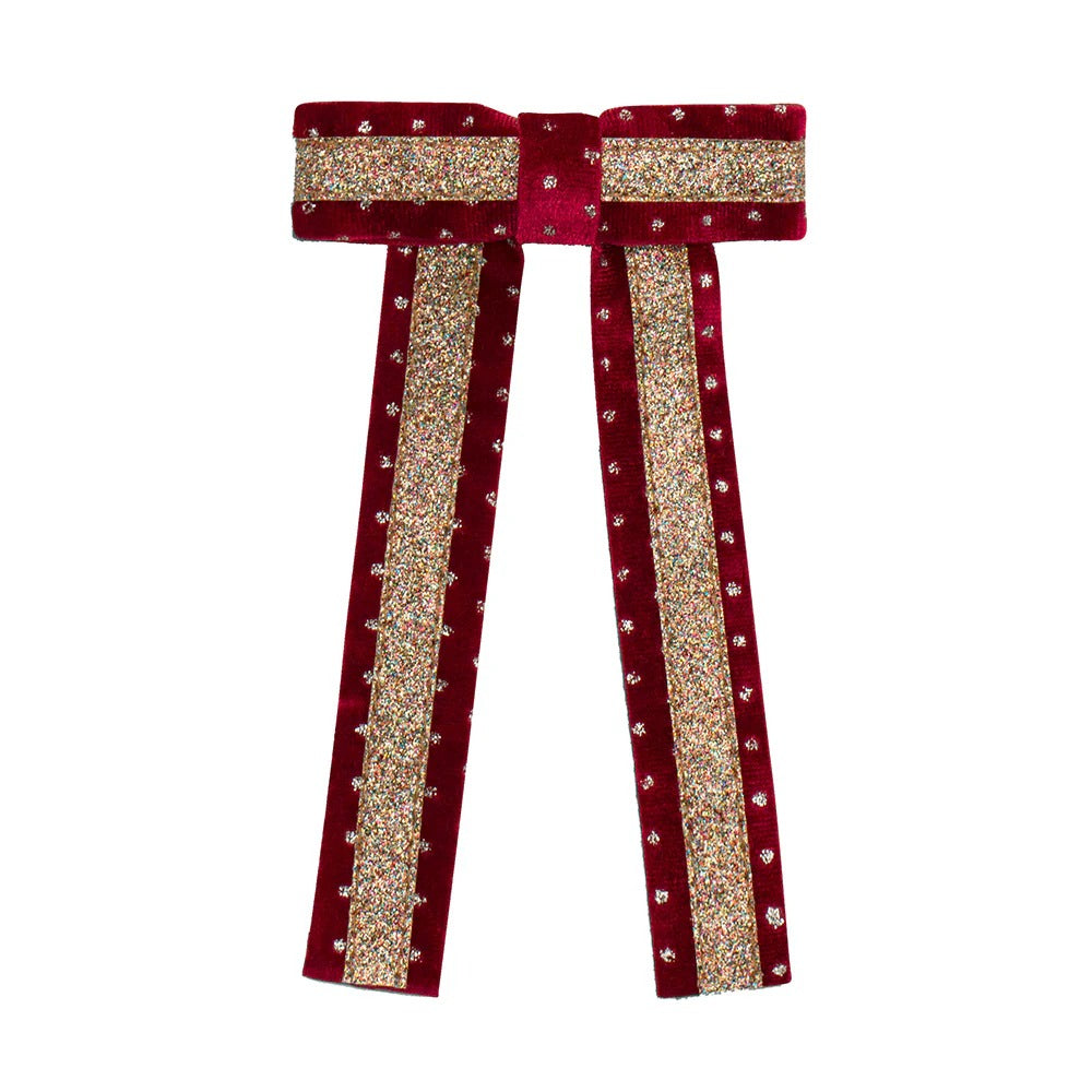 Mimi & Lula Circus Glitter Bow Toka - Red