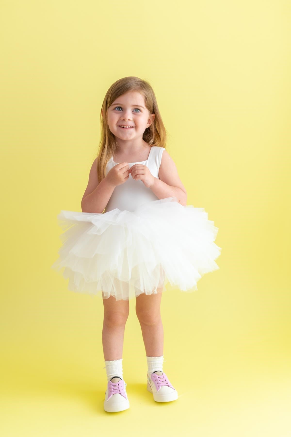 Mini Celebrities Basic Yazlık Tütü Elbise - White Lily