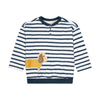 Minycenter Çizgili Köpek Desenli Erkek Bebek Uzun Kol T-shirt