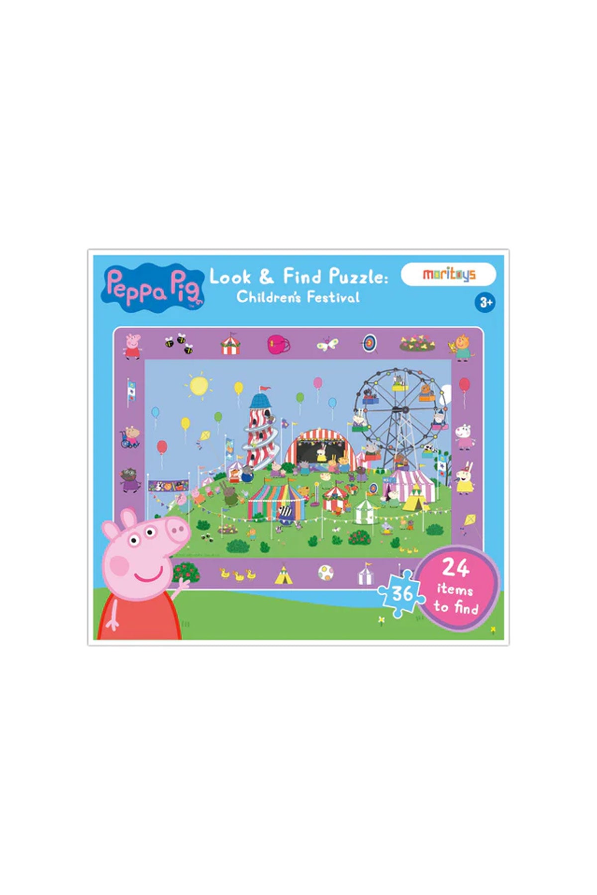 Moritoys - Peppa Pig - Look & Find Puzzle: Children's Festival - 36 Parçalı Yapboz Ve Gözlem Oyunu