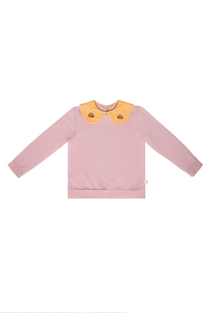 Sweatshirt with Muslin Collar Detail