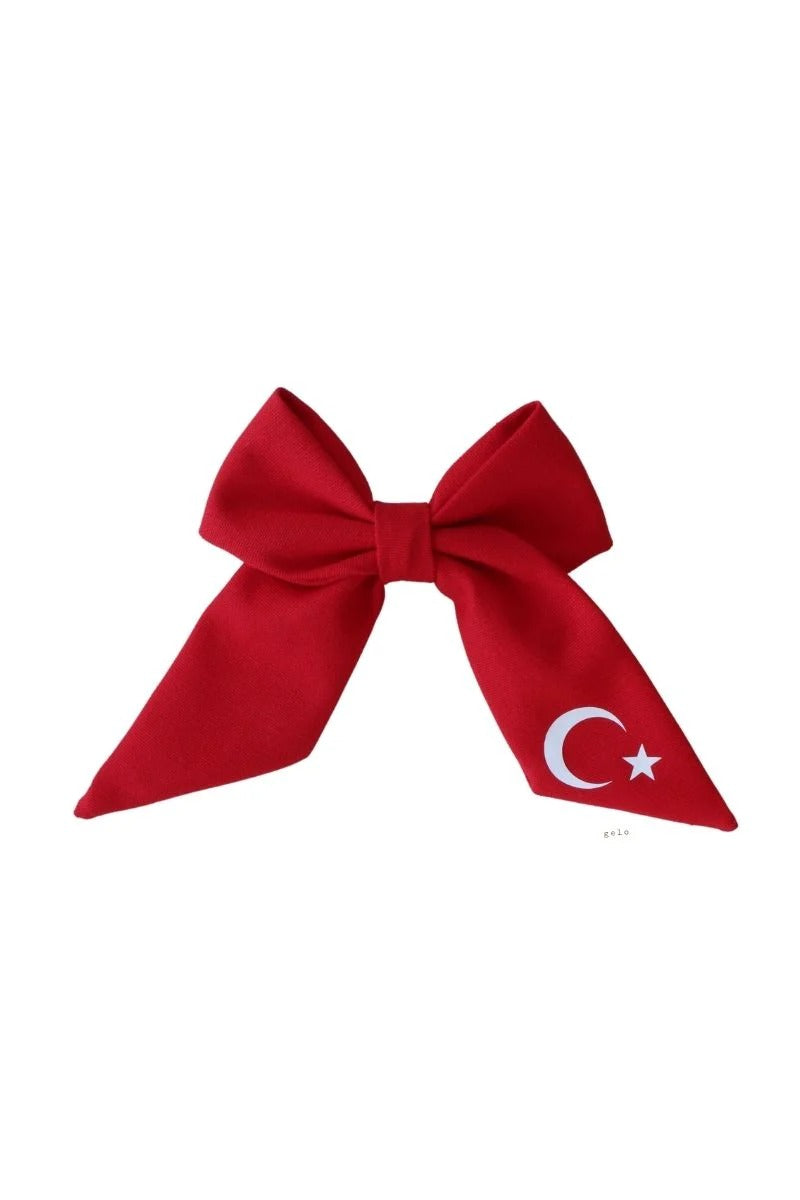 Tuba Vesaire October 29 Themed Flag Printed Hair Clip - Red