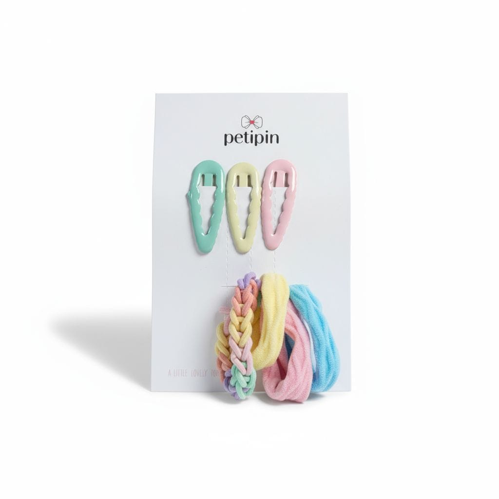 Petipin Çok Renkli Çıt Çıt ve Lastik toka Seti