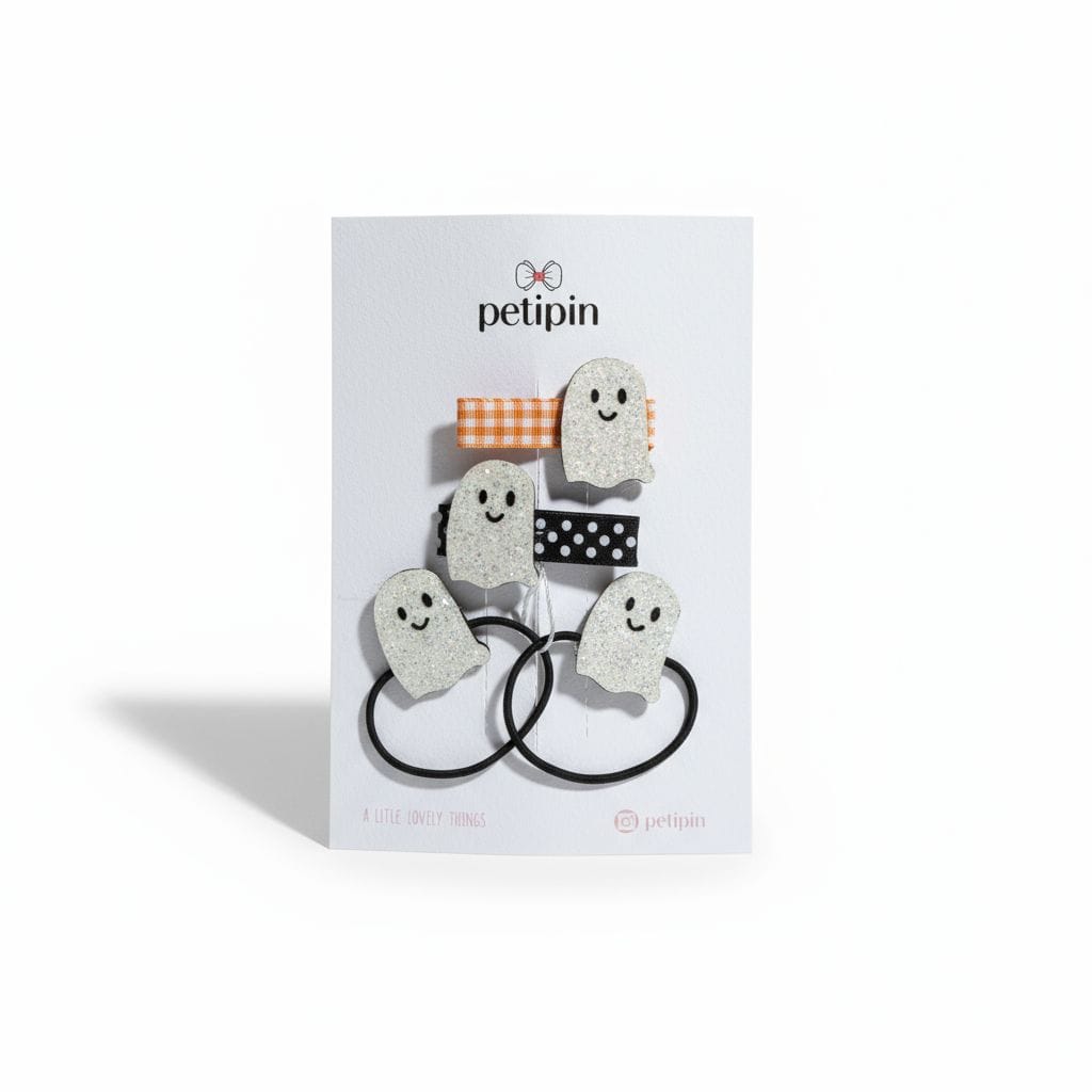 Petipin Sevimli Hayalet Klips ve Lastik Toka Seti