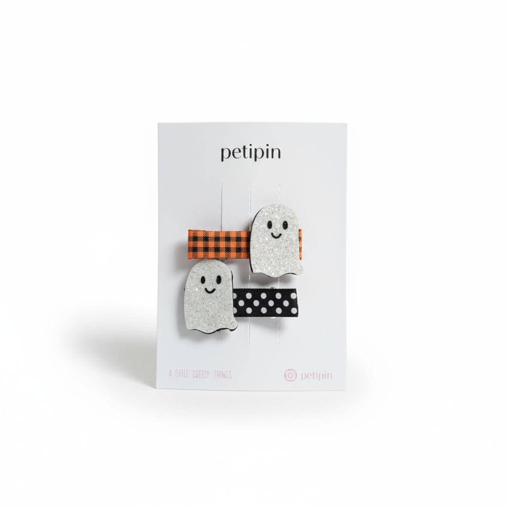 Petipin Sevimli Hayalet Turuncu-Siyah Klisp 2'li Set