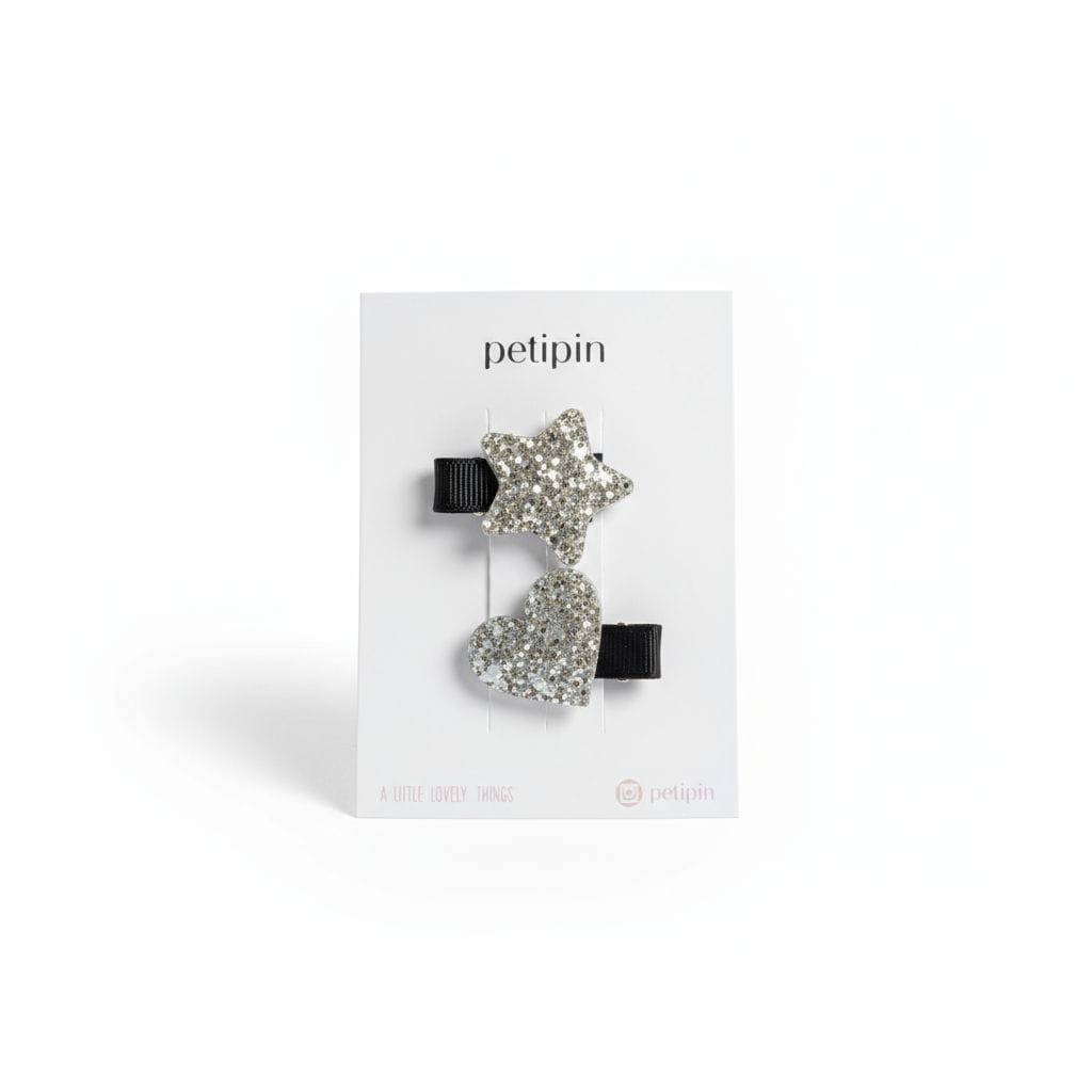 Petipin Siyah Renk Glitter Detaylı Klips Toka