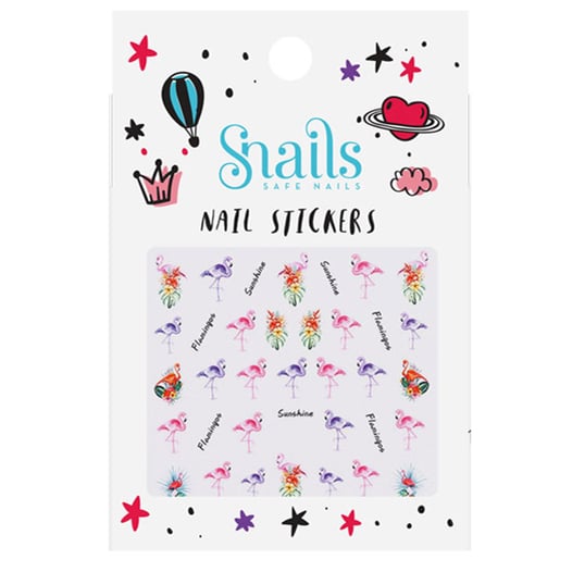 Snails Tırnak Sticker Seti - Flamingos