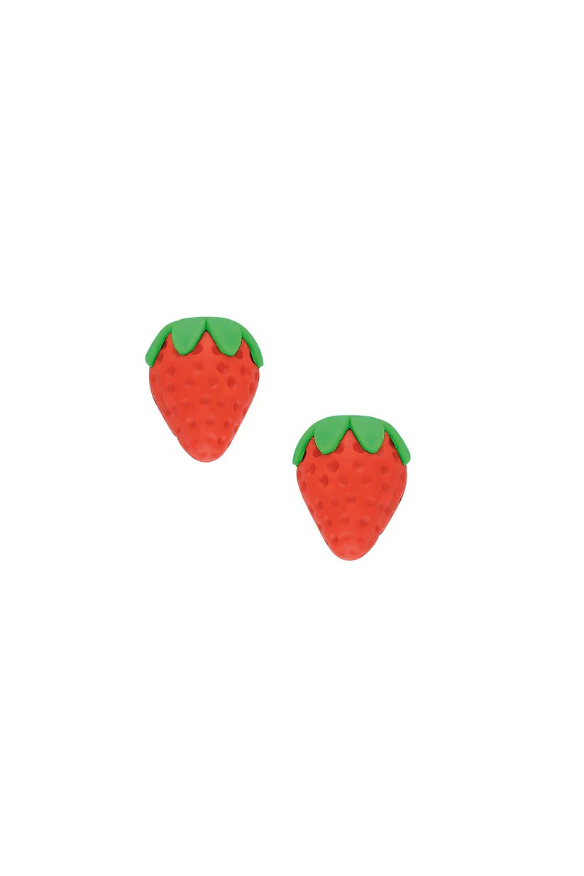 Tres Jolie Lollie Strawberry Clip Earrings