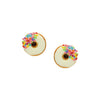 Tres Jolie Lollie Donut Clip Earrings - White