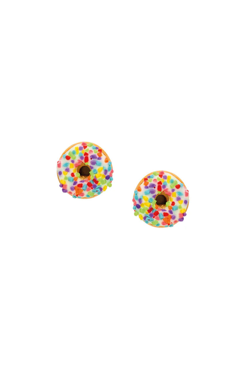 Tres Jolie Lollie Donut Klips Küpe - Beyaz Sprinkles