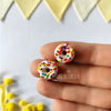 Tres Jolie Lollie Donut Klips Küpe - Beyaz Sprinkles