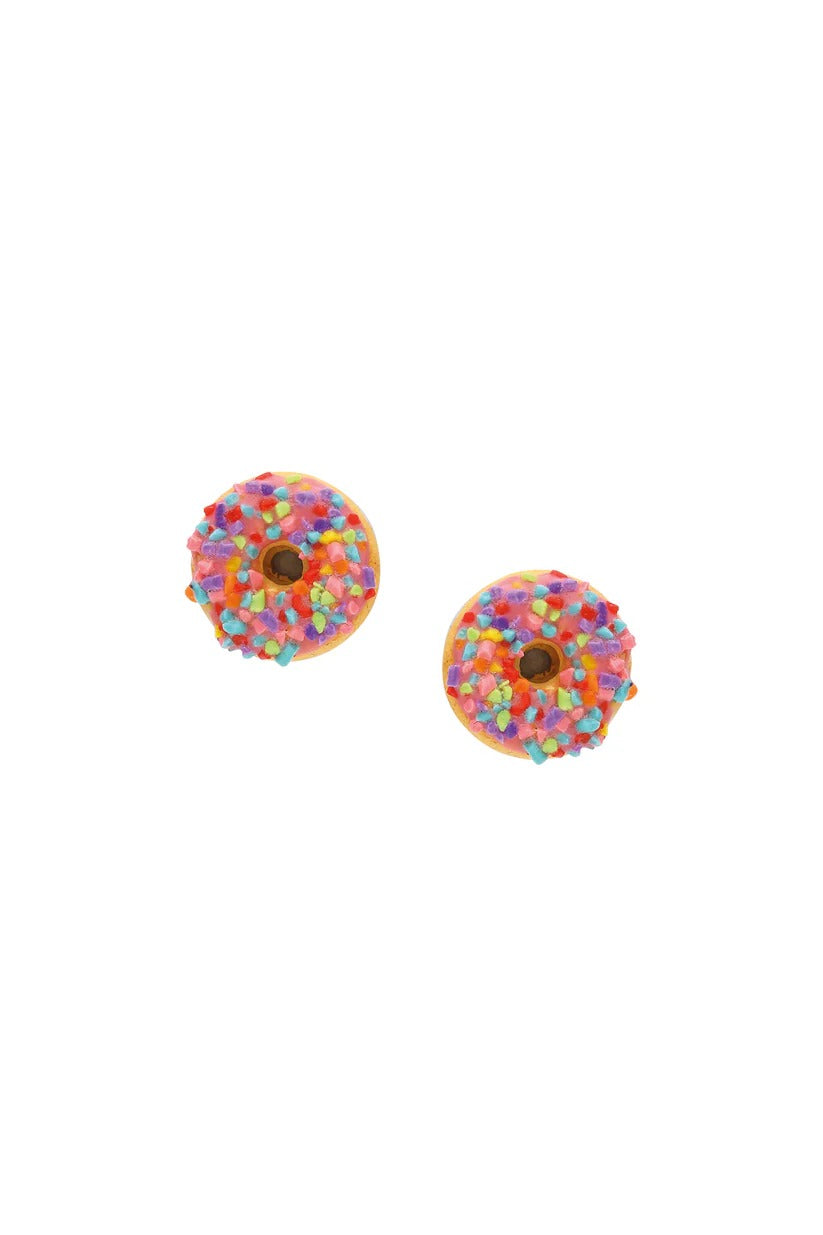 Tres Jolie Lollie Donut Clip Earrings - Pink Sprinkles