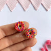 Tres Jolie Lollie Donut Clip Earrings - Pink Sprinkles