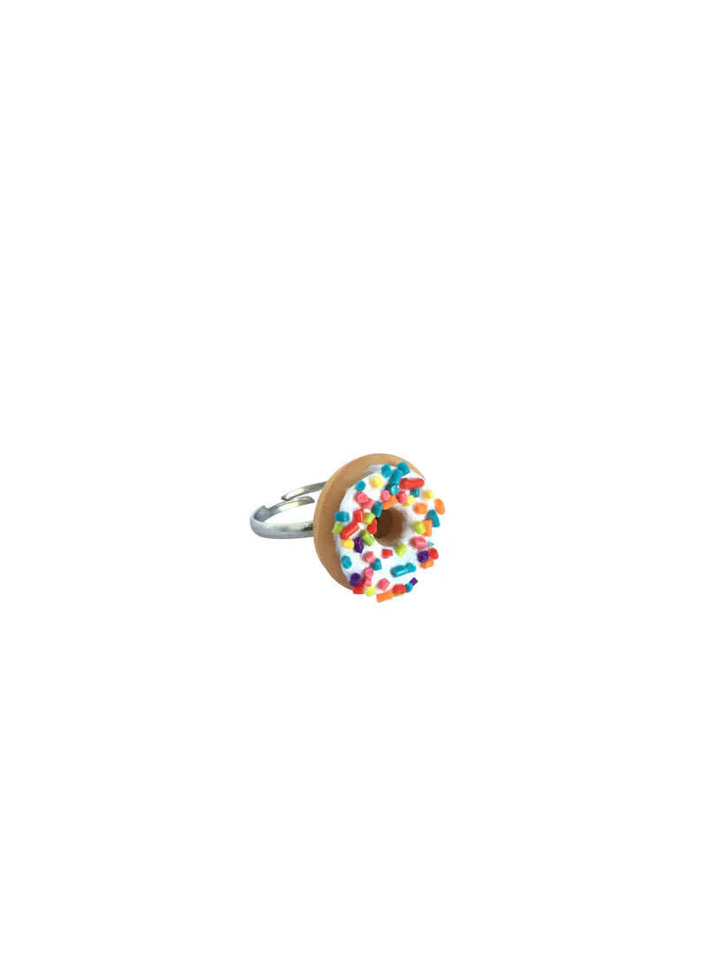 Tres Jolie Lollie Donut Yüzük - Beyaz Sprinkle