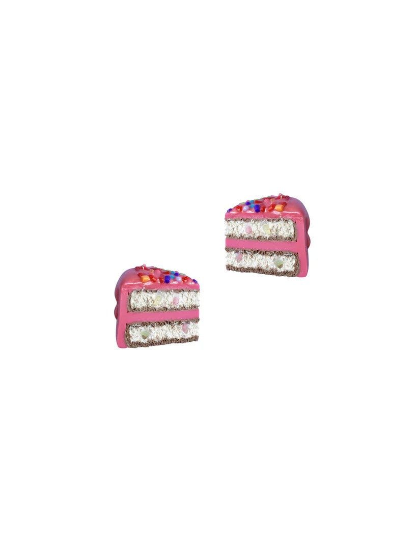Tres Jolie Lollie Cake Clip Earrings - Pink