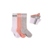 Unisex Pink White Striped Ribbed Knee High Socks